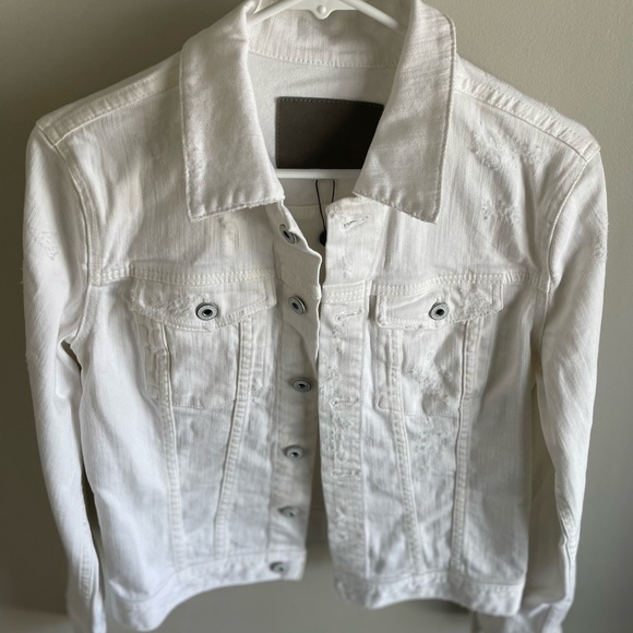AG Adriano Goldschmied Robyn Jacket - Distressed White Denim - Size Medium - NWT - Picture 4 of 16